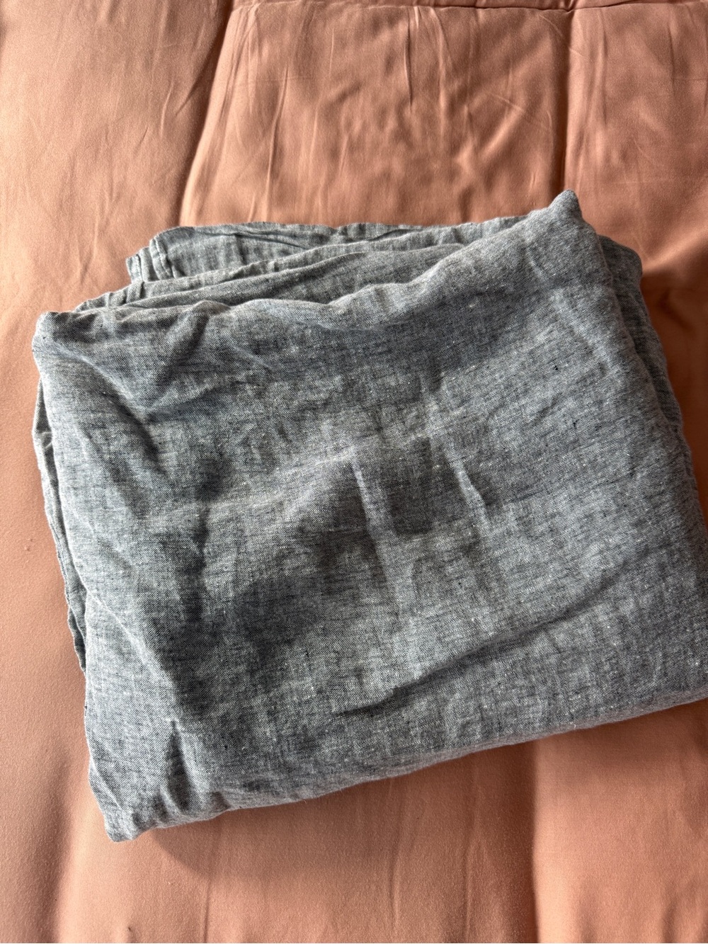Brooklinen Queen Gray 100% Linen Flat Sheet
